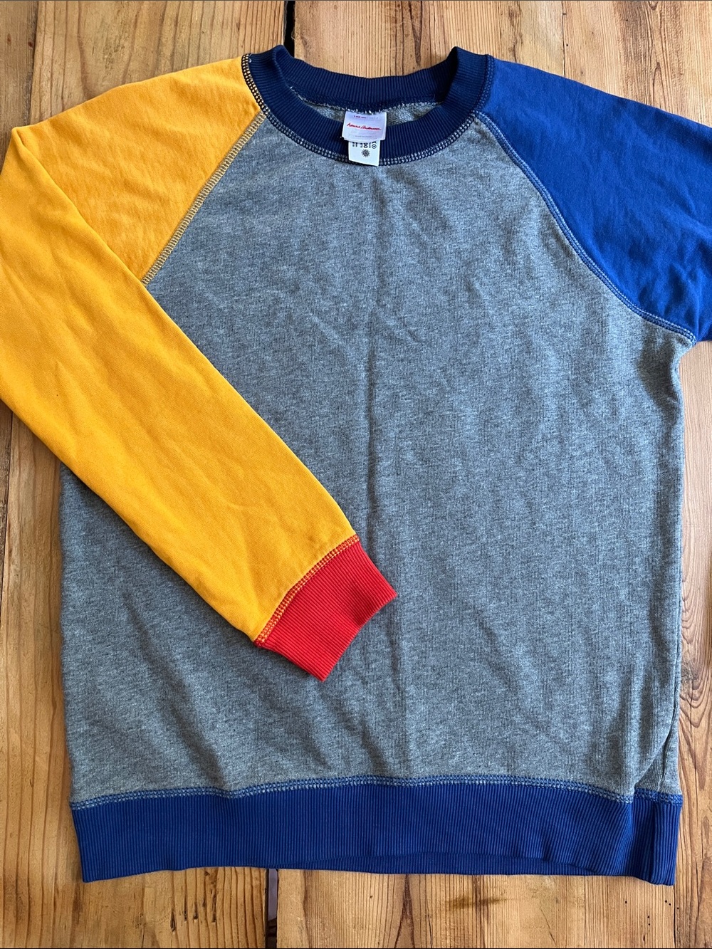 HANNA ANDERSSON 150 Color Block Crew Neck Sweatshirt